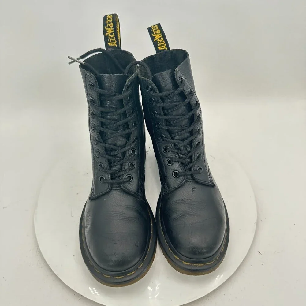 Dr. Martens The Original Pascal Women Size 6 Black Leather 8 Eye Combat Boot - Picture 3 of 12